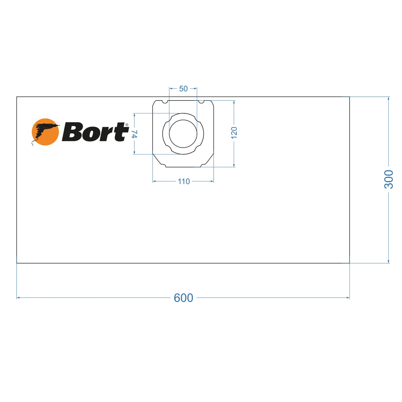 Комплект мешков пылесборных для пылесоса Bort BB-15 (Размер мешка 300*600 мм, Объем 20 л, 5 шт в упаковке, предел прочности 30 кг)