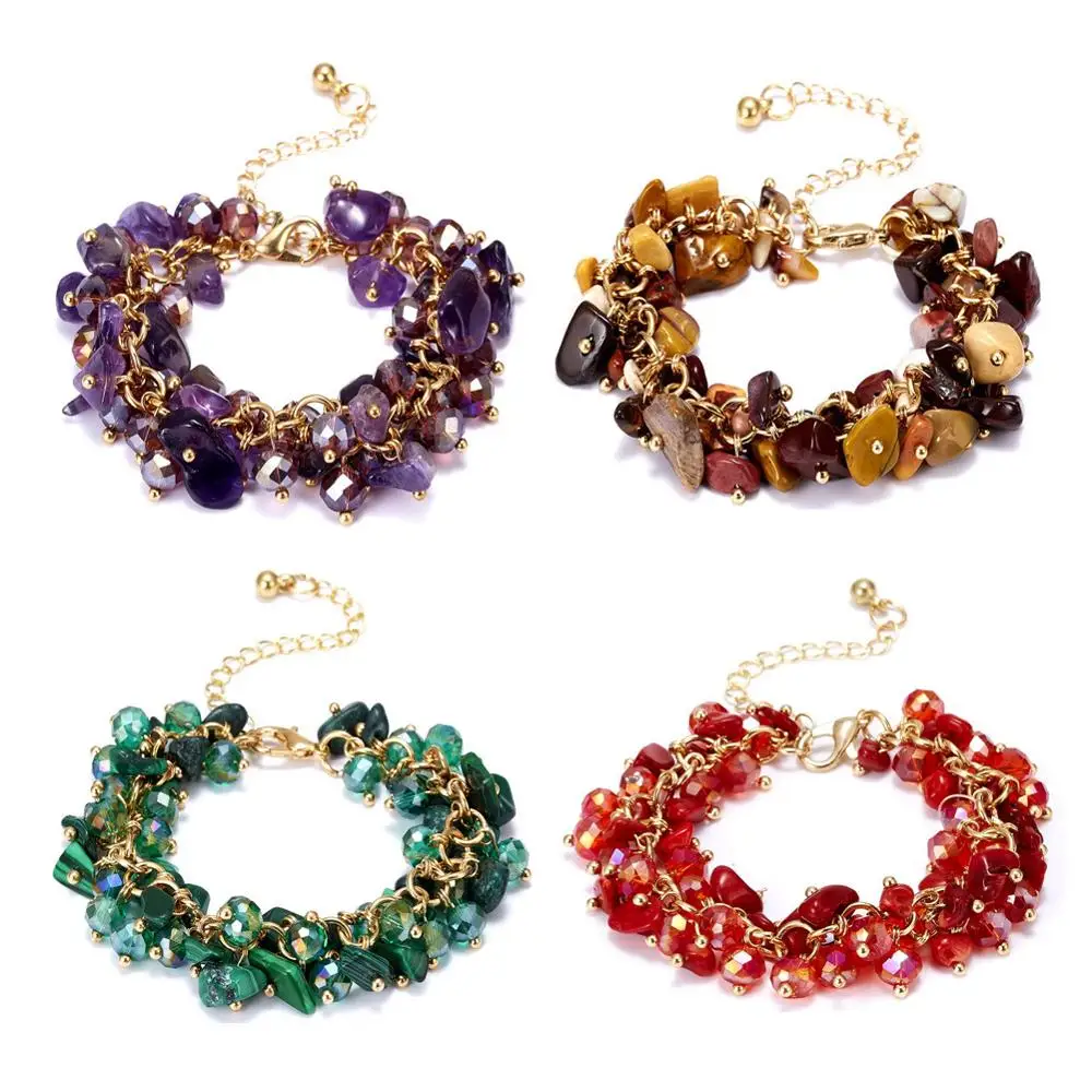 Quartz Healing Chakra Crushed Stone Crystal Bracelet Chips Chunky Strand with Lobser Clasp and Extender Multi Colors
Quartz Healing Chakra Crushed Stone Crystal Bracelet Chips Chunky Strand with Lobser Clasp and Extender Multi Colors