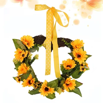 Door Wreath Summer Sunflowers Heart Shape Garland Front Porch Entry Staircase Wall Decoration (30cm)
Door Wreath Summer Sunflowers Heart Shape Garland Front Porch Entry Staircase Wall Decoration (30cm)
