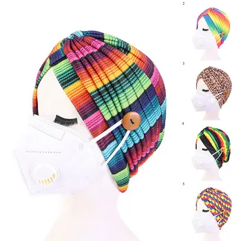 New Women Silky Colorful Striped Turban Hair Cover With Button Caps Bonnet Salon Hat Turban Headwrap Accessories Wholesale 
New Women Silky Colorful Striped Turban Hair Cover With Button Caps Bonnet Salon Hat Turban Headwrap Accessories Wholesale