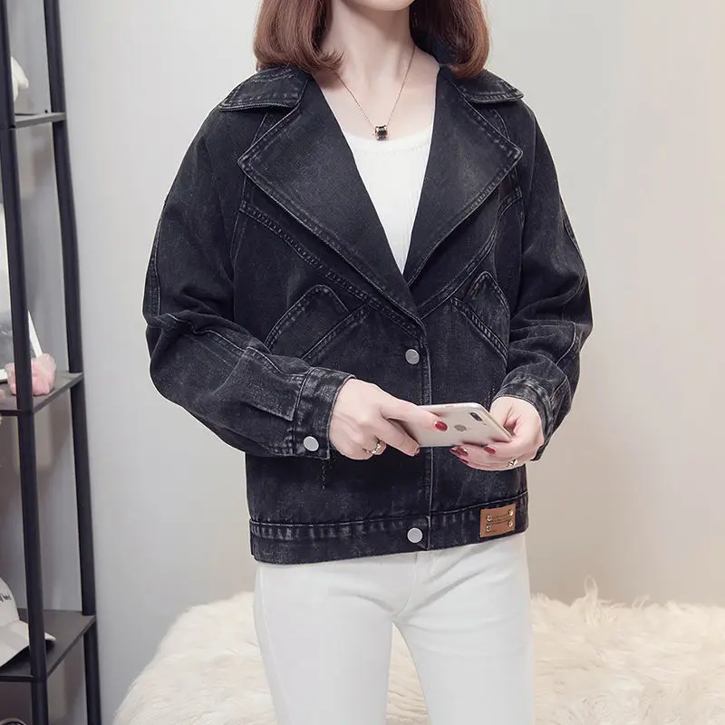 Large Size Jeans Coat Women's 2020 New Style Fat mm Loose Cropped Jacket Black Jacket
Large Size Jeans Coat Women's 2020 New Style Fat mm Loose Cropped Jacket Black Jacket