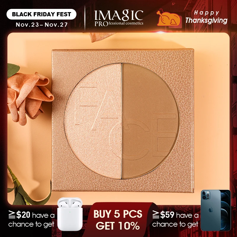IMAGIC Professional Cosmetics Highlighter Powder Palette Natural Shimmer Face Contour High Gloss Face Bronze Makeup Contour sett
IMAGIC Professional Cosmetics Highlighter Powder Palette Natural Shimmer Face Contour High Gloss Face Bronze Makeup Contour sett