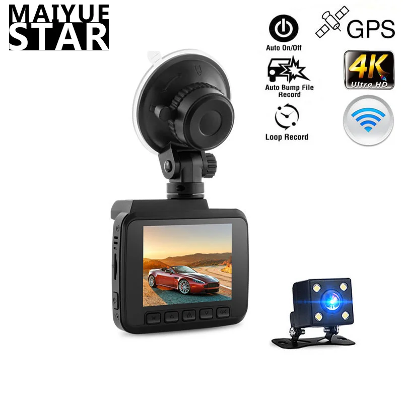 Maiyue star 2.4 inch FHD dual lens 4K built-in GPS car DVR WiFi car rear view camera camera night vision instrument Dash Cam
Maiyue star 2.4 inch FHD dual lens 4K built-in GPS car DVR WiFi car rear view camera camera night vision instrument Dash Cam