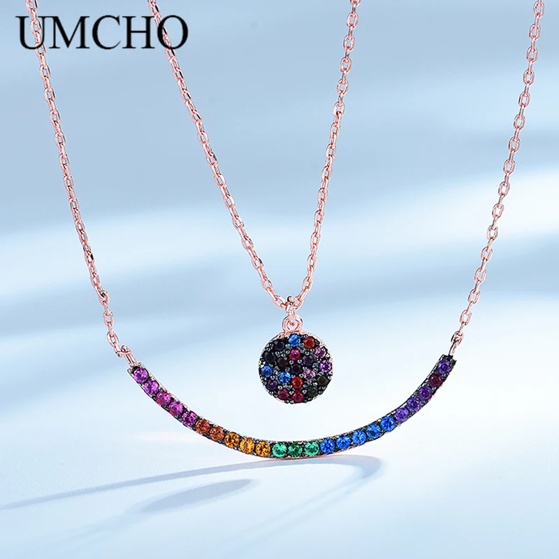 UMCHO 925 Sterling Pink Gold Colorful Zircon Pendant Necklace Romantic Party Gifts For Women Girls Princess Elegant Fine Jewelry
UMCHO 925 Sterling Pink Gold Colorful Zircon Pendant Necklace Romantic Party Gifts For Women Girls Princess Elegant Fine Jewelry