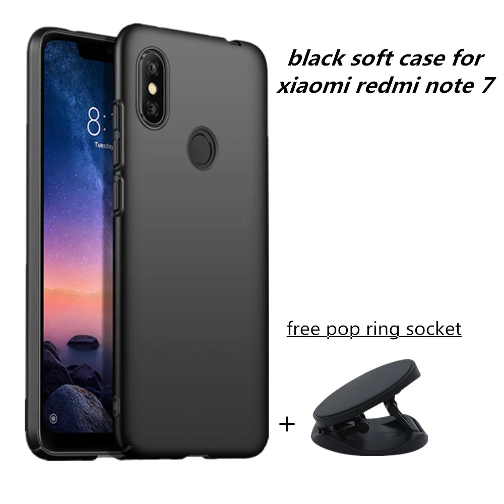 Black Silicon Case For xiaomi redmi note 7 thin TPU soft back cover shell case free balck phone ring holder socket
Black Silicon Case For xiaomi redmi note 7 thin TPU soft back cover shell case free balck phone ring holder socket