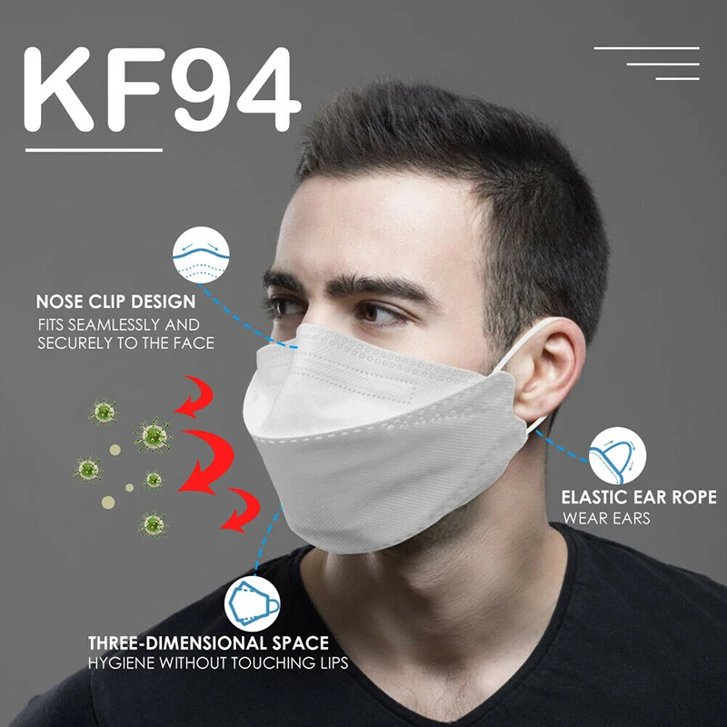 New KF94 PM2.5 4 Layer Non-woven Breathable Anti Dust Mask Anti Virus Prevention Smog Prevention Masks for Allergy/Asthma/Travel
New KF94 PM2.5 4 Layer Non-woven Breathable Anti Dust Mask Anti Virus Prevention Smog Prevention Masks for Allergy/Asthma/Travel