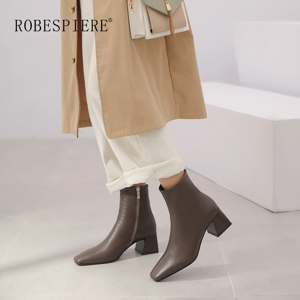 ROBESPIERE New European Style Ankle Boots High Heels Contracted Tide Girl Boots Genuine Leather Woman Shoes With Warm Plush B137
ROBESPIERE New European Style Ankle Boots High Heels Contracted Tide Girl Boots Genuine Leather Woman Shoes With Warm Plush B137