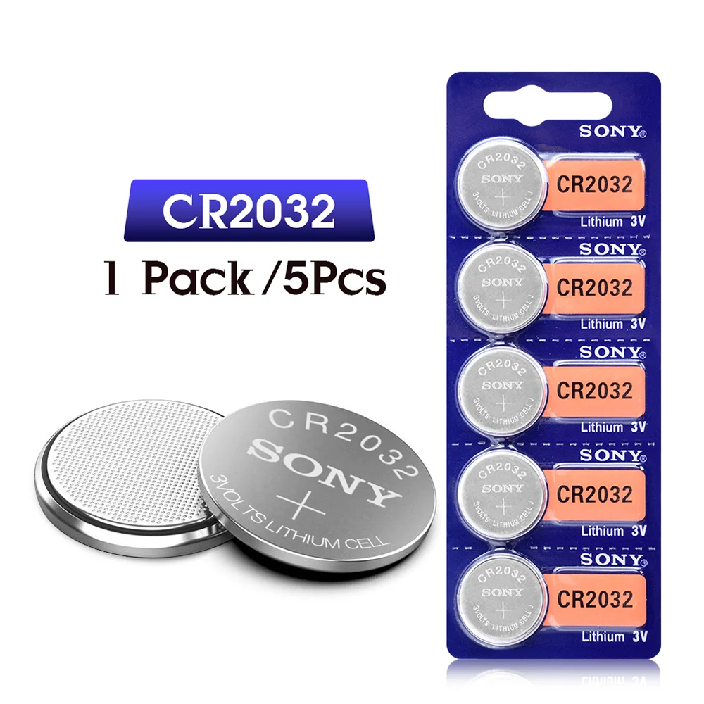 5 PCS/PACK SONY CR2032 Battery 100% Original Lithium Button For Watch Control Calculator Coin Cell Batteries 3V DL2032 BR2032
5 PCS/PACK SONY CR2032 Battery 100% Original Lithium Button For Watch Control Calculator Coin Cell Batteries 3V DL2032 BR2032