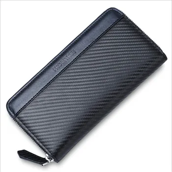 Long Leather Wallet Carbon Fiber Stitching Cowhide Anti-RFID Large Capacity Zip Fastener Men's Clutch Portafoglio Uomo Billetera
Long Leather Wallet Carbon Fiber Stitching Cowhide Anti-RFID Large Capacity Zip Fastener Men's Clutch Portafoglio Uomo Billetera