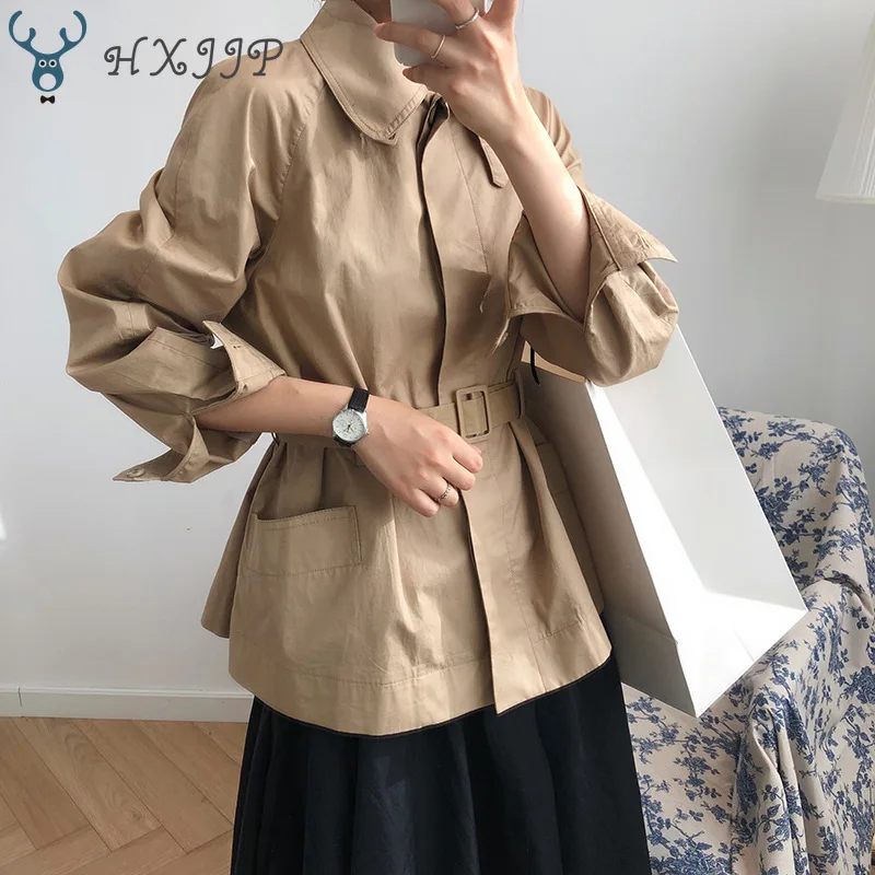 Short Windbreaker Coat Women's 2020 Spring Autumn Single Breasted New Korean Fashion Original Sufeng Loose Womens Trench Coat
Short Windbreaker Coat Women's 2020 Spring Autumn Single Breasted New Korean Fashion Original Sufeng Loose Womens Trench Coat
