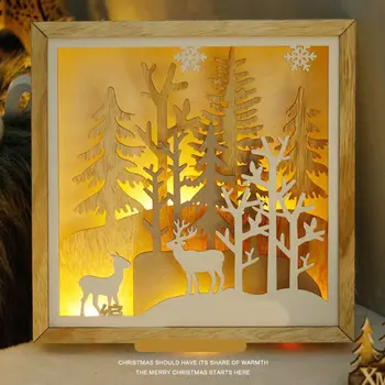 Natural Wooden Christmas Elk Decoration with LED Light Ornament Home Table Decor
Natural Wooden Christmas Elk Decoration with LED Light Ornament Home Table Decor