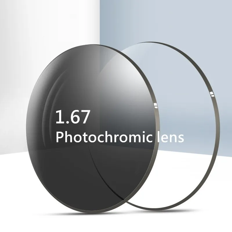 

1.67 Photochromic Single Vision Optical Aspheric Prescription Lenses Fast and Deep Color Coating Change Performance