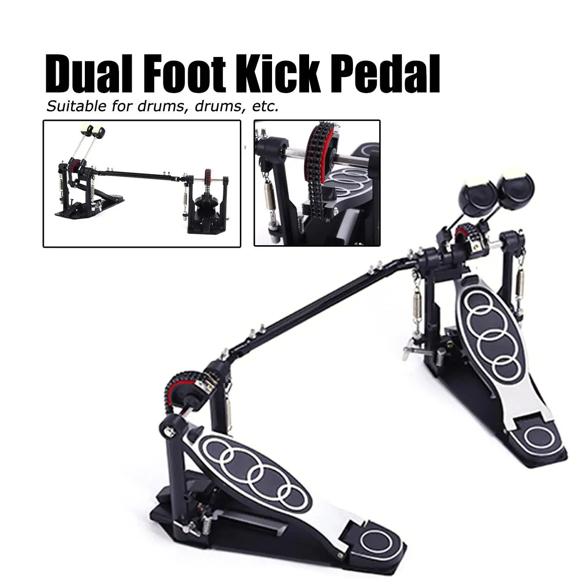 1PC Professional Drum Pedal Double Bass Dual Foot Kick Pedal Percussion Set Single Chain Drive
1PC Professional Drum Pedal Double Bass Dual Foot Kick Pedal Percussion Set Single Chain Drive