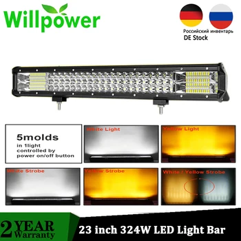 Willpower 23 inch 324W Strobe Flashing LED light bar Tri rows White Amber Combo Offroad Driving Fog Lamp 4x4 car lights 12V 24V
Willpower 23 inch 324W Strobe Flashing LED light bar Tri rows White Amber Combo Offroad Driving Fog Lamp 4x4 car lights 12V 24V