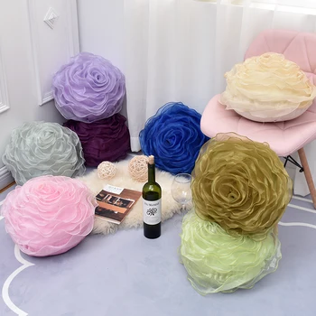 40cm romantic rose cushion cover organza throw pillowcase backrest decorative rose cushion pillow indoor weding gift 
40cm romantic rose cushion cover organza throw pillowcase backrest decorative rose cushion pillow indoor weding gift