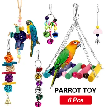 6pcs Non-toxic Game Climb Wooden Cage Swing Bite Parrot Toy Bird Hammock Hanging Bells Decorative Durable Home Pet
6pcs Non-toxic Game Climb Wooden Cage Swing Bite Parrot Toy Bird Hammock Hanging Bells Decorative Durable Home Pet