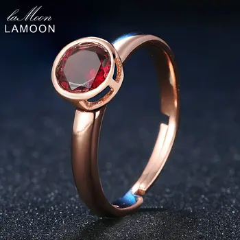 LAMOON 100% Natural Gemstone Classic 6mm Garnet Wedding Ring 925 Sterling Silver Jewelry Romantic LMRI007
LAMOON 100% Natural Gemstone Classic 6mm Garnet Wedding Ring 925 Sterling Silver Jewelry Romantic LMRI007