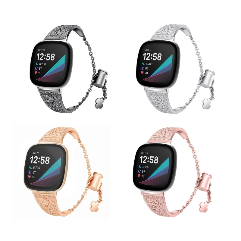 For -Fitbit Versa 3 Band zinc alloy Metal Wrist Strap Replacement Diamond -Bling Rhinestone Bracelet Belt for -Fitbit Sense /Ver
For -Fitbit Versa 3 Band zinc alloy Metal Wrist Strap Replacement Diamond -Bling Rhinestone Bracelet Belt for -Fitbit Sense /Ver