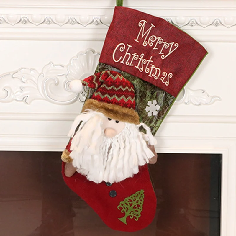 christmas stockings bags santa claus sock gift kids candy bag