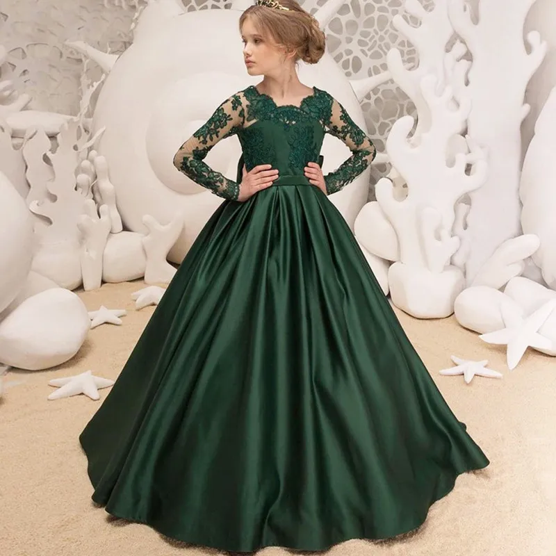 Green Flower Girl Dresses Wedding Party Backless Lace Top Applique Kid Birthday Dress First Communion Gown
Green Flower Girl Dresses Wedding Party Backless Lace Top Applique Kid Birthday Dress First Communion Gown