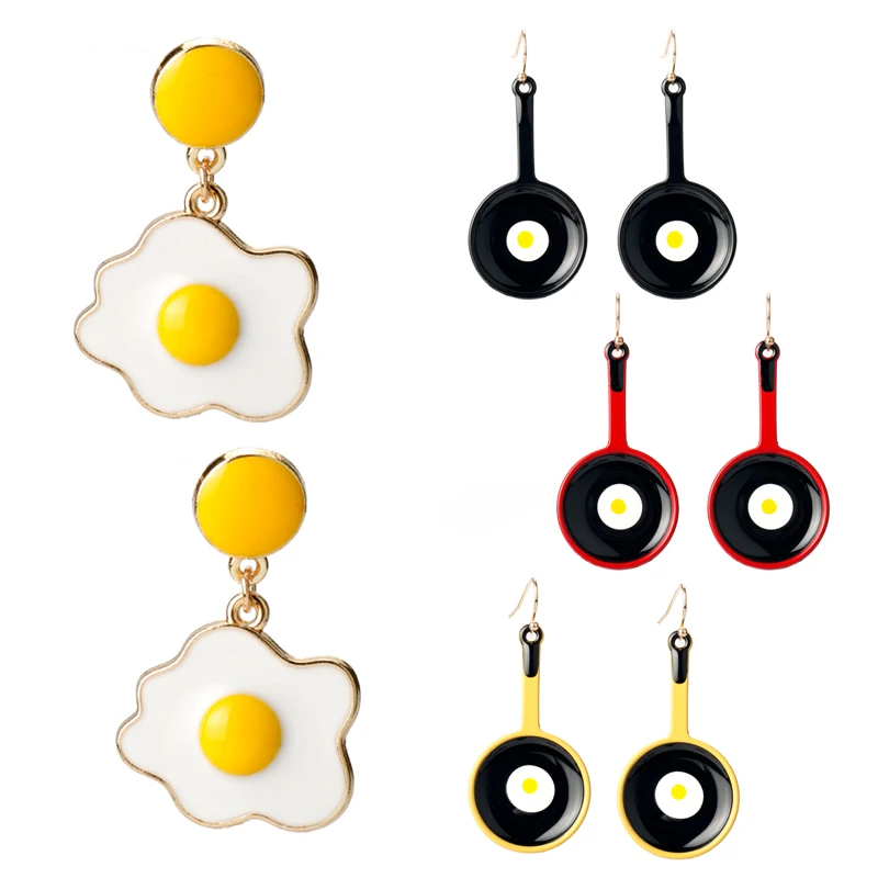 Funny Jewelry Pan Omelette Eggs Earrings for Women Girls Enamel Ear Drop Studs Self-photo Stud Earring
Funny Jewelry Pan Omelette Eggs Earrings for Women Girls Enamel Ear Drop Studs Self-photo Stud Earring