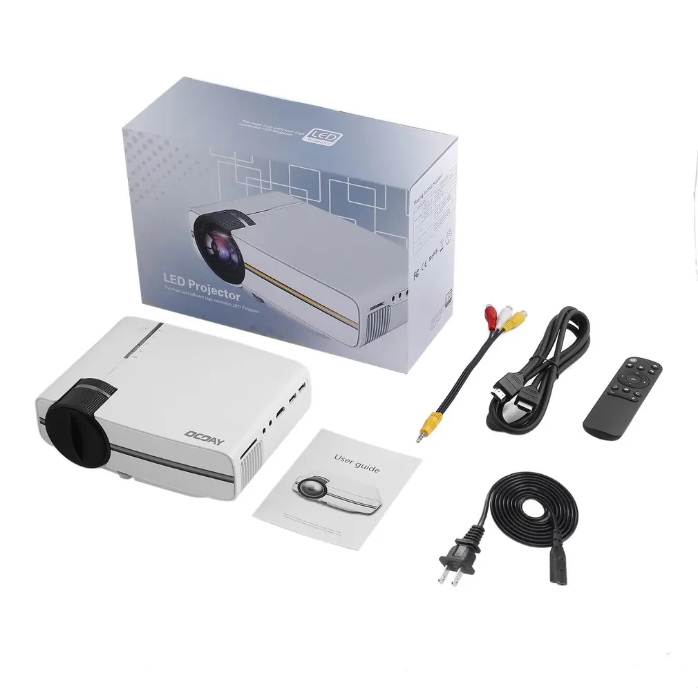 OCDAY Portable Lightweight HDMI Adjustable Cost-efficient Multi-media Home Theater LCD Imaging HD LED Digital Projector white 
OCDAY Portable Lightweight HDMI Adjustable Cost-efficient Multi-media Home Theater LCD Imaging HD LED Digital Projector white