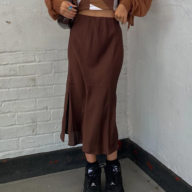 2021 Satin Split Skirts Vintage Long Skirts Women High Waisted Summer Autumn Maxi Skirts Women Harajuku Holiday Skirts
2021 Satin Split Skirts Vintage Long Skirts Women High Waisted Summer Autumn Maxi Skirts Women Harajuku Holiday Skirts