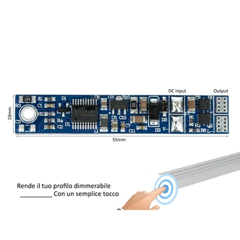 LEDLUX CL2288 switch Led Dimmer Touch sensor Touch profiled aluminum 12V 24V 3A with Memory Max 3 meters
LEDLUX CL2288 switch Led Dimmer Touch sensor Touch profiled aluminum 12V 24V 3A with Memory Max 3 meters