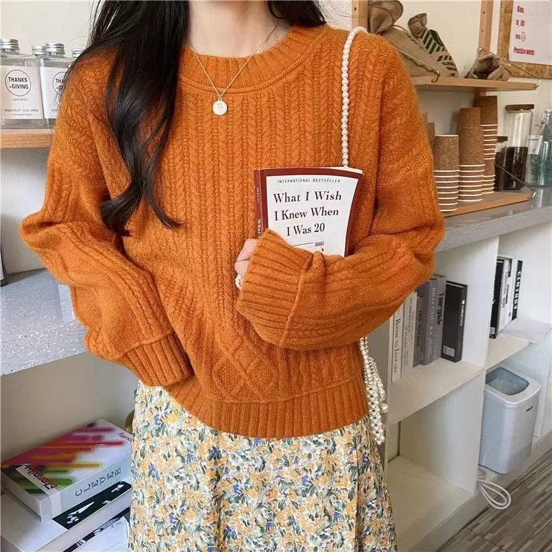 Loose Knitted Sweaters Women Fashion Solid O-neck Knit Pullovers Student Tops Long Sleeve Jumpers ouc1217
Loose Knitted Sweaters Women Fashion Solid O-neck Knit Pullovers Student Tops Long Sleeve Jumpers ouc1217