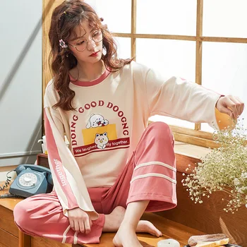 New 2020 Cotton Pajamas Female Long-sleeved Trousers Korean Princess Style Ladies Home Service Sleepwear Clothes Home Shorts
New 2020 Cotton Pajamas Female Long-sleeved Trousers Korean Princess Style Ladies Home Service Sleepwear Clothes Home Shorts