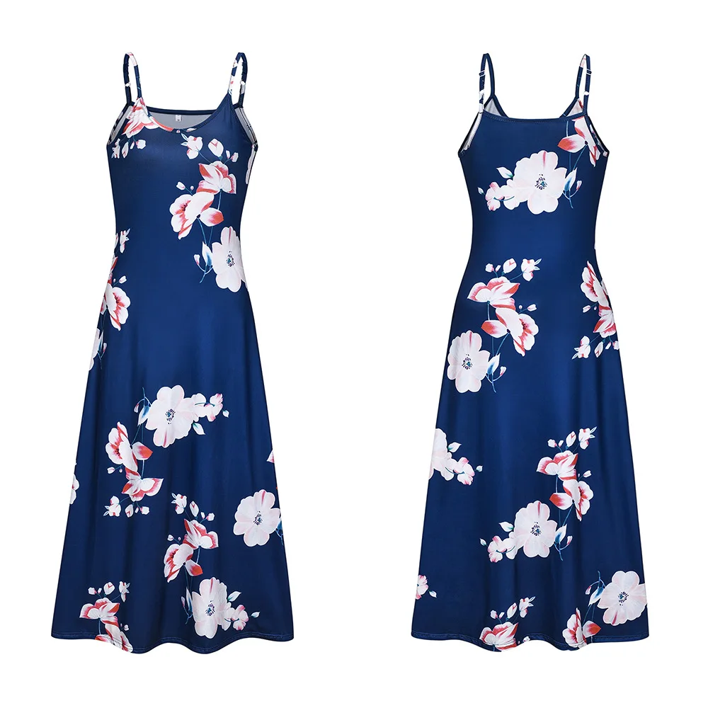 Sexy Maxi Dresses For Women Boho Print V-Neck Floral Sundresses Women Sleeveless Plus Size Dresses For Women 4xl 5xl Summer 2020