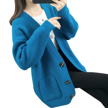 Spring Autumn New knitted Cardigan Sweater Jacket Women Korean Single-breasted V-neck Ladies Sweaters Loose Cardigans Women Tops 
Spring Autumn New knitted Cardigan Sweater Jacket Women Korean Single-breasted V-neck Ladies Sweaters Loose Cardigans Women Tops