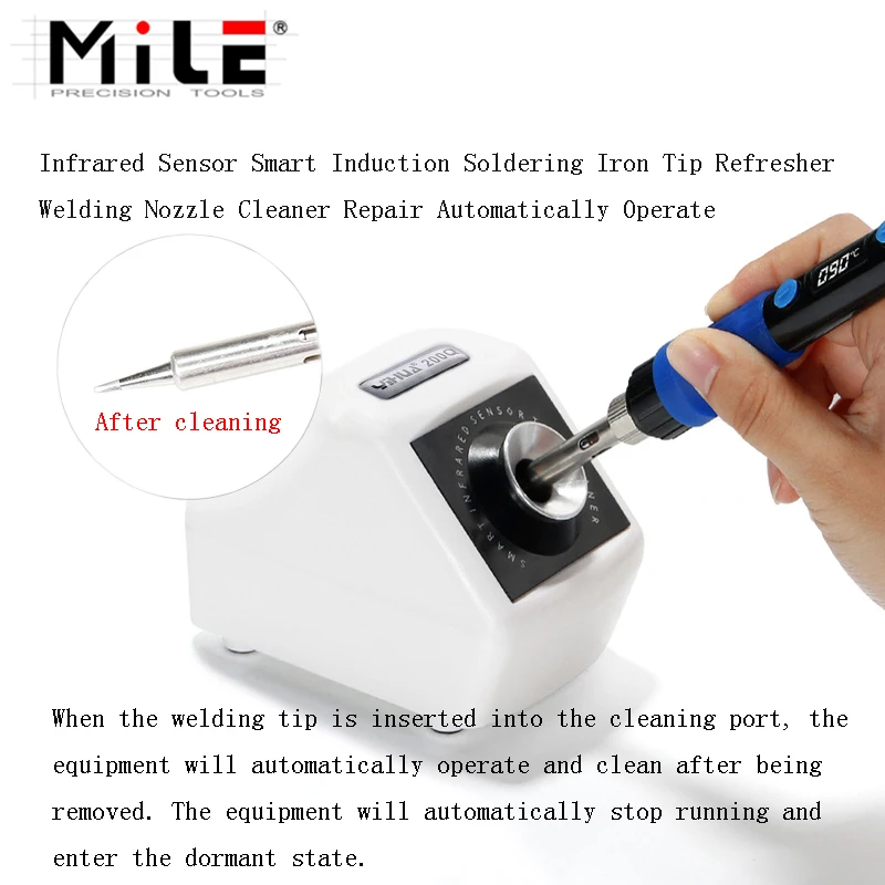 DC 12V YIHUA 200Q Infrared Sensor Tip Cleaner Smart Induction Soldering Iron Tip Cleaner
DC 12V YIHUA 200Q Infrared Sensor Tip Cleaner Smart Induction Soldering Iron Tip Cleaner