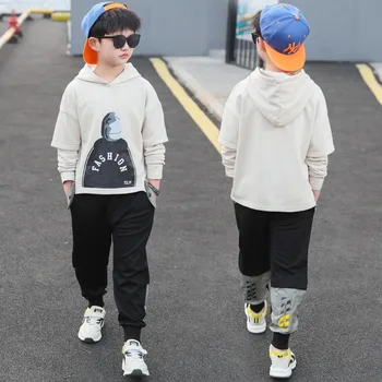 2PCS Boys Casual suit spring boy Hip Hop stitching Fake two-piece Hooded sweatshirt color matching trousers children's clothes
2PCS Boys Casual suit spring boy Hip Hop stitching Fake two-piece Hooded sweatshirt color matching trousers children's clothes