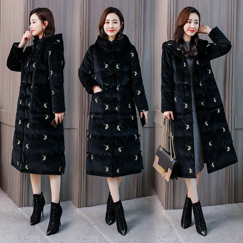 Down Jacket Cotton-padded Clothes Women's Mid-length 2019 Winter New Style Slimming over-the-Knee Gold Velvet Cotton-padded Clot
Down Jacket Cotton-padded Clothes Women's Mid-length 2019 Winter New Style Slimming over-the-Knee Gold Velvet Cotton-padded Clot