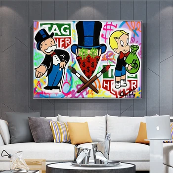 Alec Monopoly Rich Money Graffiti Art Paintings on the Wall Art Posters and Prints Modern Street Art Canvas Pictures Home Decor
Alec Monopoly Rich Money Graffiti Art Paintings on the Wall Art Posters and Prints Modern Street Art Canvas Pictures Home Decor