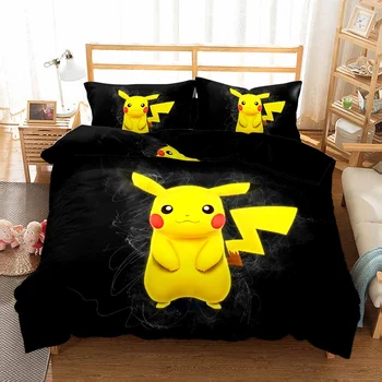 Pikachu Anime Duvet Cover Set Twin Full Queen King Bed Linen Set Janpanese Game Character Cartoon Bedding Set 3PCS for Kids
Pikachu Anime Duvet Cover Set Twin Full Queen King Bed Linen Set Janpanese Game Character Cartoon Bedding Set 3PCS for Kids