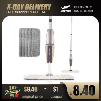 Spray Floor Mop with Reusable Microfiber Pads 360 Degree Handle Mop for Home Kitchen Laminate Wood Ceramic Tiles Floor Cleaning
Spray Floor Mop with Reusable Microfiber Pads 360 Degree Handle Mop for Home Kitchen Laminate Wood Ceramic Tiles Floor Cleaning