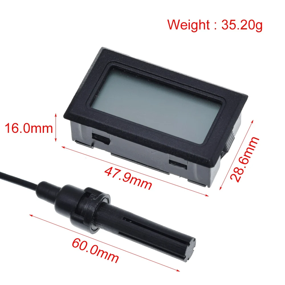 Professional Mini Probe Digital LCD Thermometer Hygrometer Humidity Temperature Meter Indoor Digital LCD Display White Black