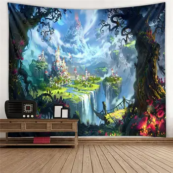 Wall Tapestry Fantasy Forest Castle Tapestry Wall Bedspread Blanket Backdrop Decor Wall Tapestry hippie Wall Hanging Tapestry 
Wall Tapestry Fantasy Forest Castle Tapestry Wall Bedspread Blanket Backdrop Decor Wall Tapestry hippie Wall Hanging Tapestry