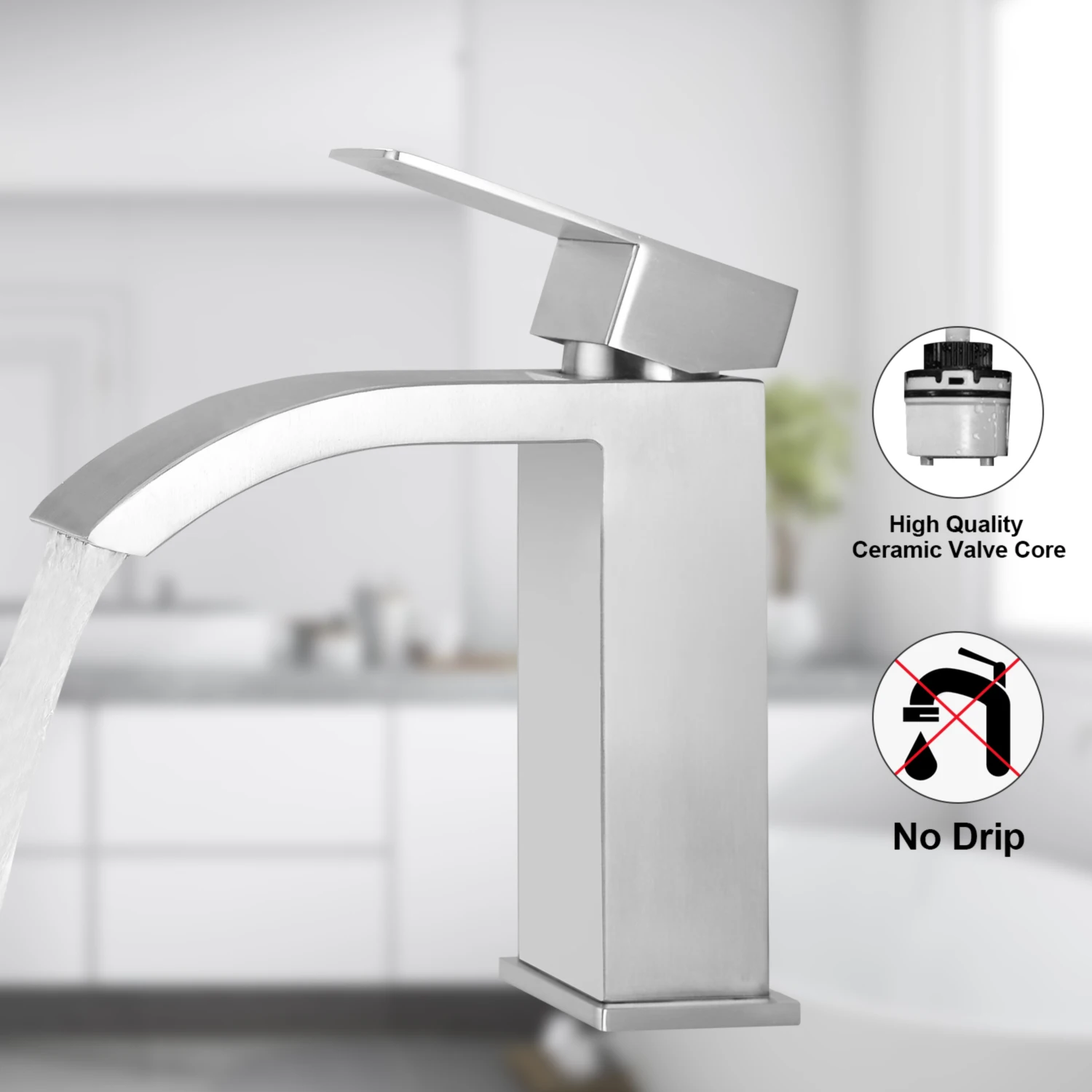 US Single Handle Waterfall Bathroom Vanity Sink Faucet with Extra Large Rectangular Spout Brushed Finish
US Single Handle Waterfall Bathroom Vanity Sink Faucet with Extra Large Rectangular Spout Brushed Finish