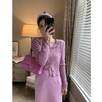 Knit Cardigan Female Early Autumn Loose Outside Wears Long Sleeve Solid Color Short Sweater
Knit Cardigan Female Early Autumn Loose Outside Wears Long Sleeve Solid Color Short Sweater