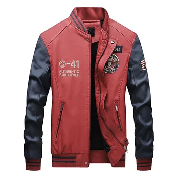 Men Baseball Jacket Leather Pu Coats Embroidered College Fleece Luxury Pilot Jackets Autumn Winter New Style Slim Leather Jacket
Men Baseball Jacket Leather Pu Coats Embroidered College Fleece Luxury Pilot Jackets Autumn Winter New Style Slim Leather Jacket