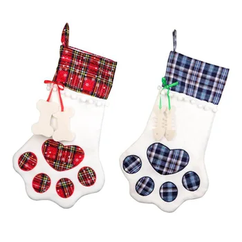Christmas Socks DIY Closet Hanging Decorative Pet Dog Christmas Stocking Pouch with Large Paw for Xmas Ornament Present Bags
Christmas Socks DIY Closet Hanging Decorative Pet Dog Christmas Stocking Pouch with Large Paw for Xmas Ornament Present Bags