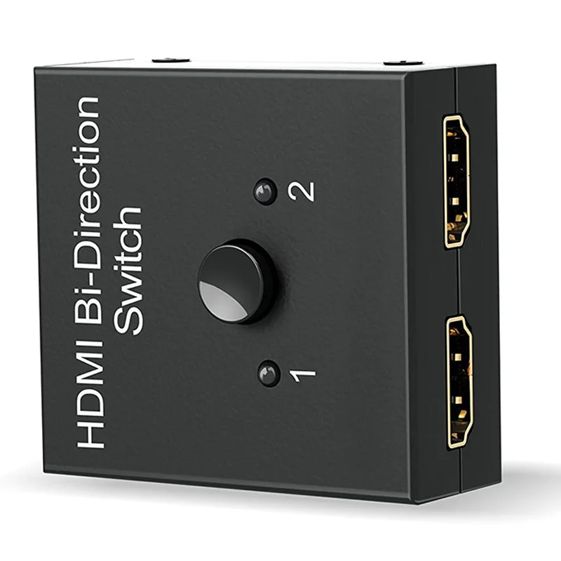 HDMI Splitter, HDMI Switch Bidirectional 2 Input to 1 Output or 1 in to 2 Out, 1080P Passthrough HDMI Switcher
HDMI Splitter, HDMI Switch Bidirectional 2 Input to 1 Output or 1 in to 2 Out, 1080P Passthrough HDMI Switcher