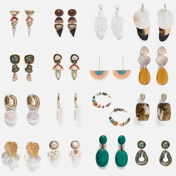 2019 Za Vintage Ethnic Resin Earrings for Women Handmade Oorbellen Female Geometric Pearl metal Dangle Earring Wedding Jewelry
2019 Za Vintage Ethnic Resin Earrings for Women Handmade Oorbellen Female Geometric Pearl metal Dangle Earring Wedding Jewelry