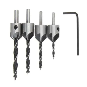 4Pcs HSS 5Flute Countersink Drill Bit Set Screw Woodworking Chamfer Tool Drill Bit Pilot Drill Bits Set Reamer Screw Durable 
4Pcs HSS 5Flute Countersink Drill Bit Set Screw Woodworking Chamfer Tool Drill Bit Pilot Drill Bits Set Reamer Screw Durable