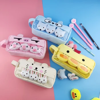3 Pins Large Capacity Pencil Bags Multifunction Pencil Case Cute Pencil Pouch Cartoon Animals Pencil Bag Canvas School Supplies
3 Pins Large Capacity Pencil Bags Multifunction Pencil Case Cute Pencil Pouch Cartoon Animals Pencil Bag Canvas School Supplies