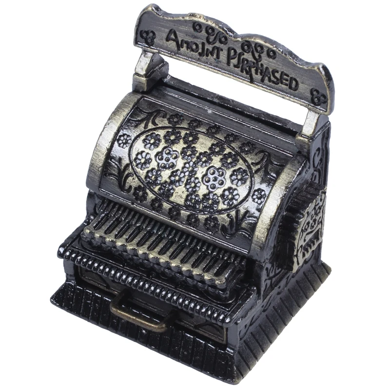 1/12 Dollhouse Miniature Metal Vintage Carving Cash register Quality 
1/12 Dollhouse Miniature Metal Vintage Carving Cash register Quality