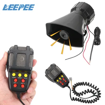 

12V 100W Car Horn Car Warning Alarm Speakers Loud Police Siren Air Horn Megaphone Tone Mic PA System Emergency Amplifier Hooter